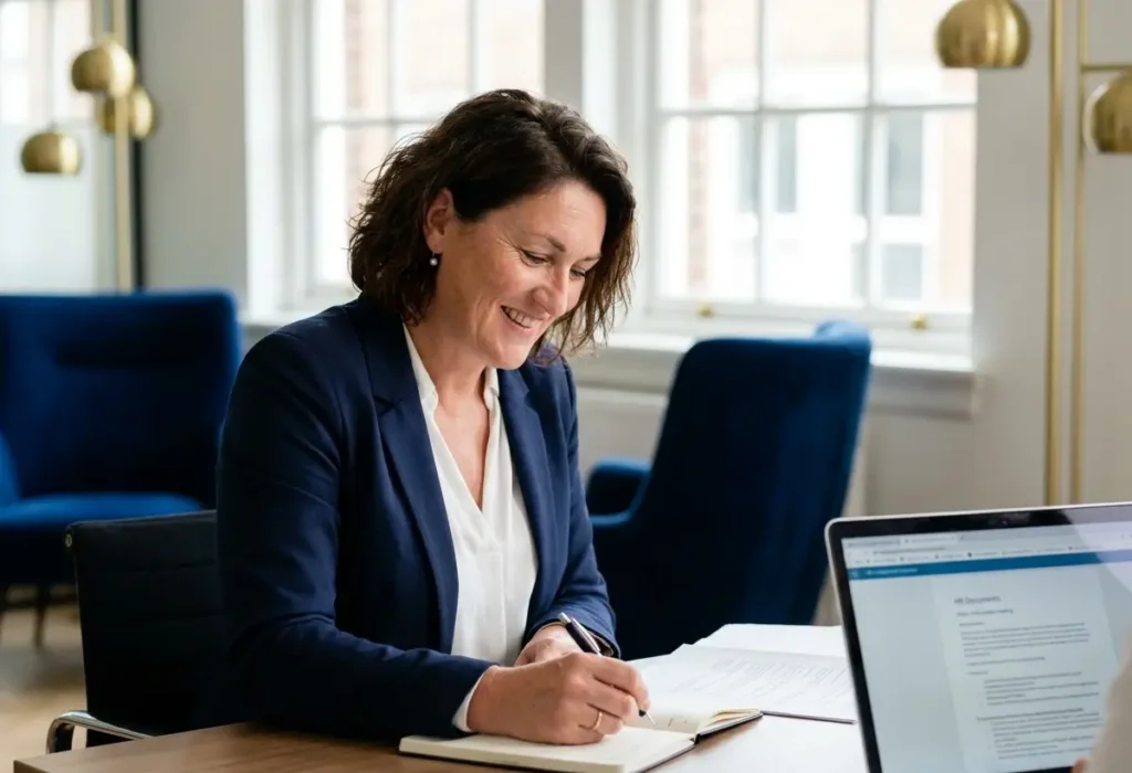 Marleen aan het schrijven